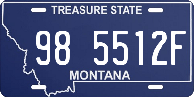 MT license plate 985512F