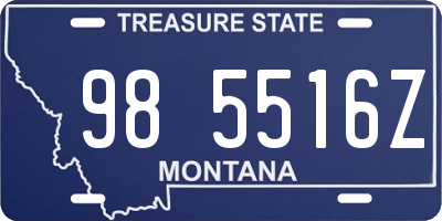 MT license plate 985516Z