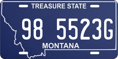 MT license plate 985523G