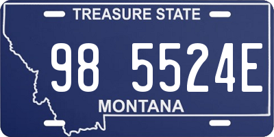 MT license plate 985524E