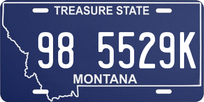MT license plate 985529K
