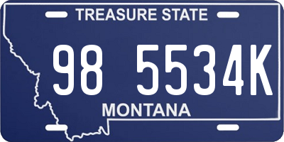 MT license plate 985534K
