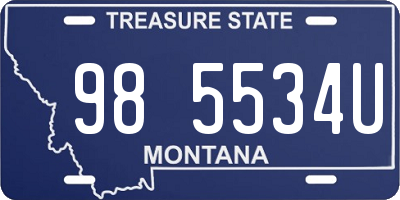 MT license plate 985534U