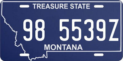 MT license plate 985539Z