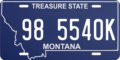 MT license plate 985540K