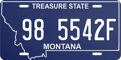 MT license plate 985542F