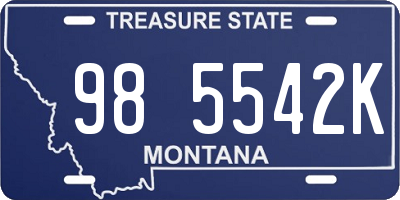 MT license plate 985542K