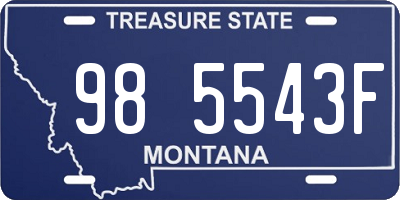 MT license plate 985543F