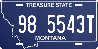 MT license plate 985543T