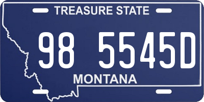 MT license plate 985545D