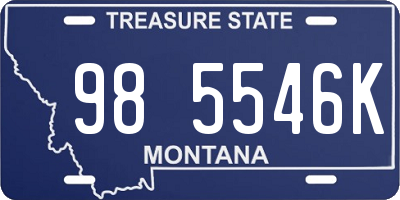 MT license plate 985546K