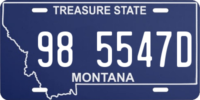 MT license plate 985547D