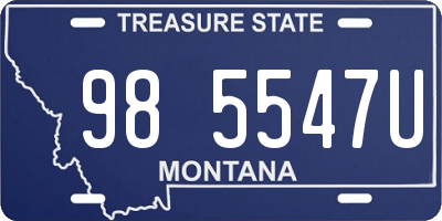 MT license plate 985547U