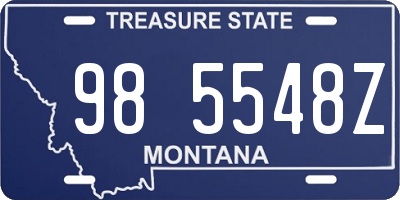 MT license plate 985548Z