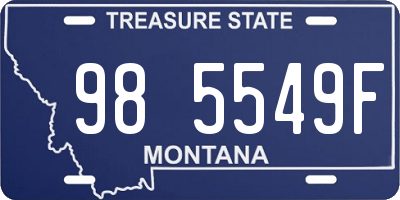 MT license plate 985549F