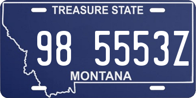 MT license plate 985553Z