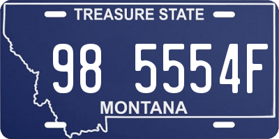 MT license plate 985554F