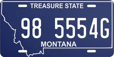 MT license plate 985554G