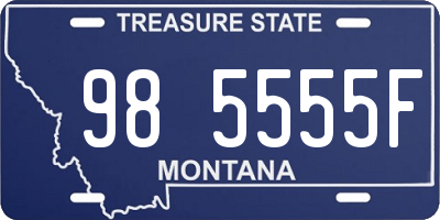 MT license plate 985555F