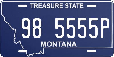 MT license plate 985555P