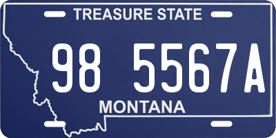 MT license plate 985567A