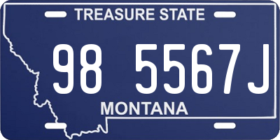 MT license plate 985567J