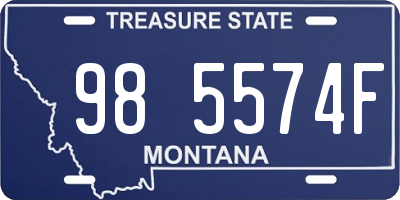 MT license plate 985574F