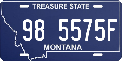 MT license plate 985575F