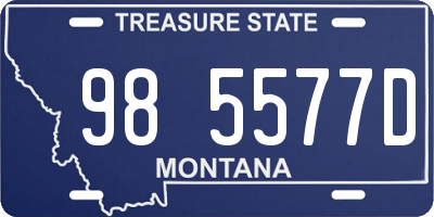 MT license plate 985577D