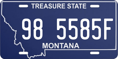 MT license plate 985585F