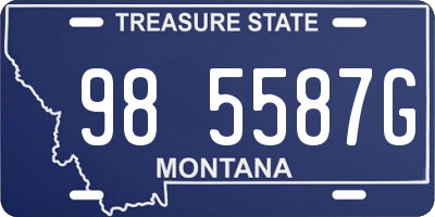 MT license plate 985587G