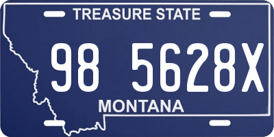 MT license plate 985628X