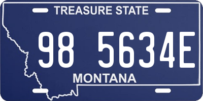 MT license plate 985634E