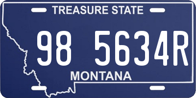 MT license plate 985634R