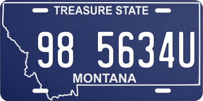 MT license plate 985634U