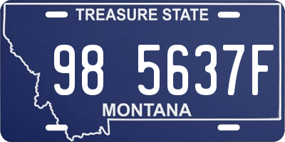 MT license plate 985637F