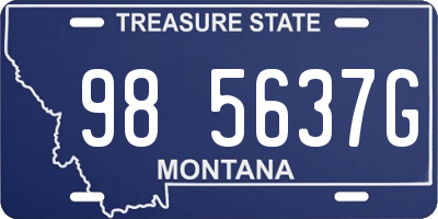 MT license plate 985637G