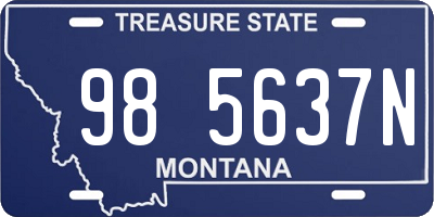 MT license plate 985637N