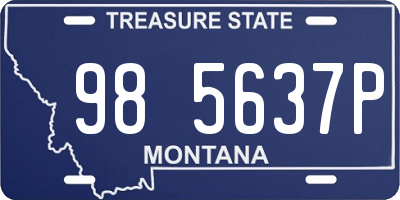 MT license plate 985637P