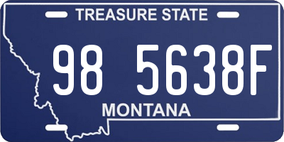 MT license plate 985638F