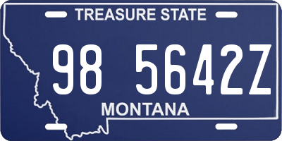 MT license plate 985642Z