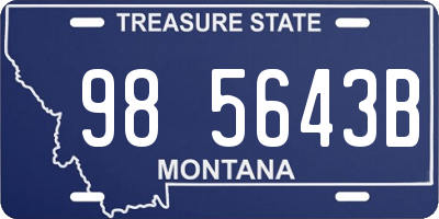 MT license plate 985643B