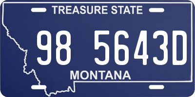 MT license plate 985643D