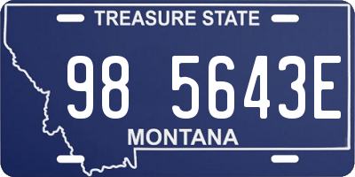 MT license plate 985643E