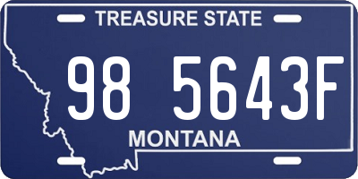 MT license plate 985643F