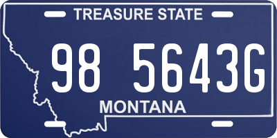 MT license plate 985643G