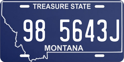 MT license plate 985643J