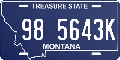 MT license plate 985643K