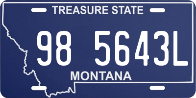 MT license plate 985643L