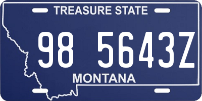 MT license plate 985643Z